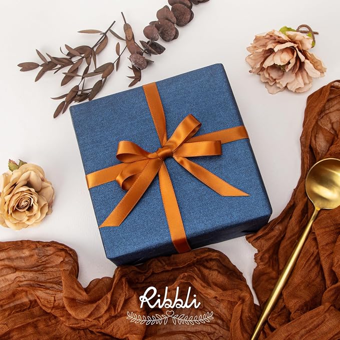 Ribbli Copper Satin Ribbon Double Faced Satin 1/2 inch x Continuous 50 - Image 2