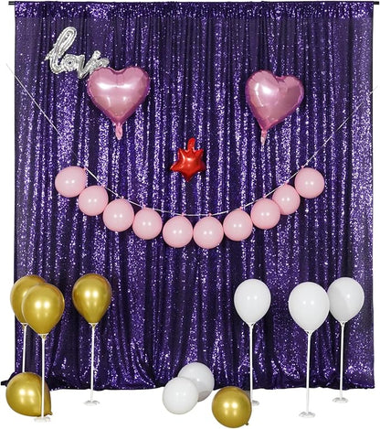 Poise3EHome Purple Sequin Backdrop, 8FT x 10FT Sequin Photography Backdrop - Image 5