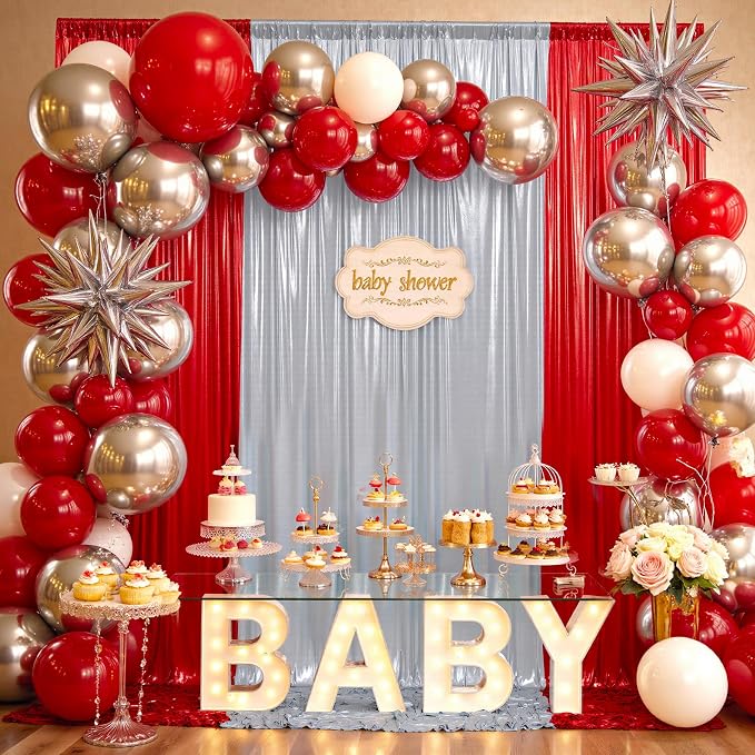 40x10ft Shimmer Red Sequin Backdrop Curtain - Image 8
