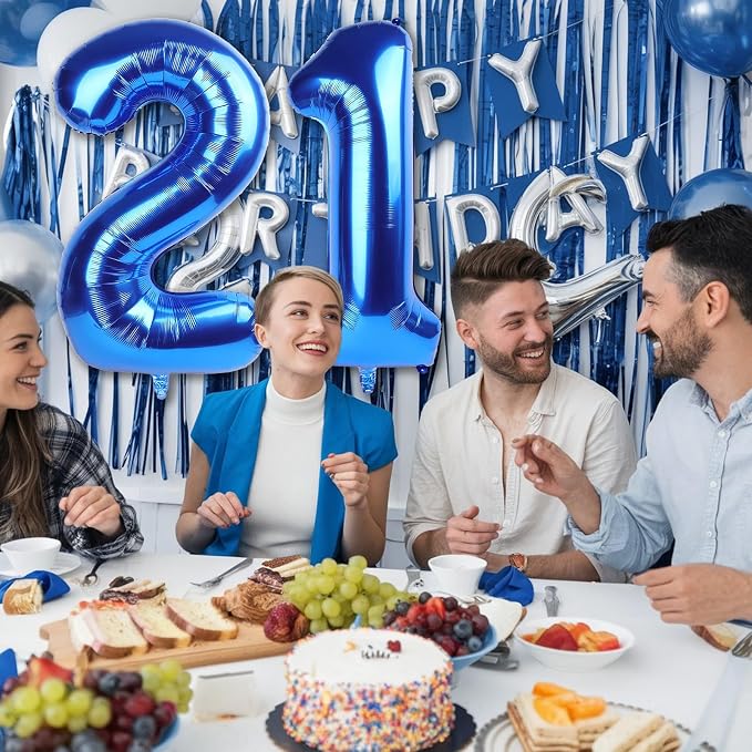 Navy Blue 21st Birthday Balloons - Image 6
