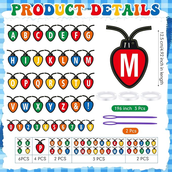 Kosiz 116 Pcs DIY Letter Custom Banner Customizable Banner Kit Merry Christmas - Image 2