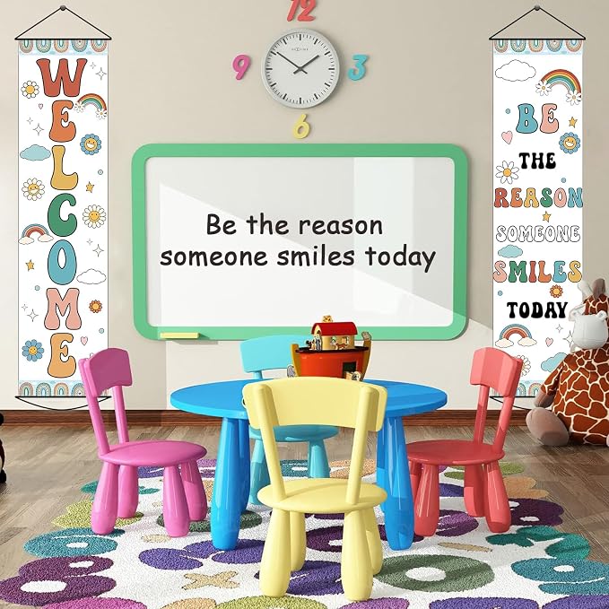 2 PCS Boho Welcome Banner for Classroom Door Decorations Back to School Banner - Image 5
