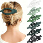 Flat Hair Clips for Women - 6 PCS French Flat Claw Clips Medium Hair Clips for Girls Large Hair Claw Clips for Thick or Thin Hair Strong Hold No Slip Hair Accessories for women (Green)