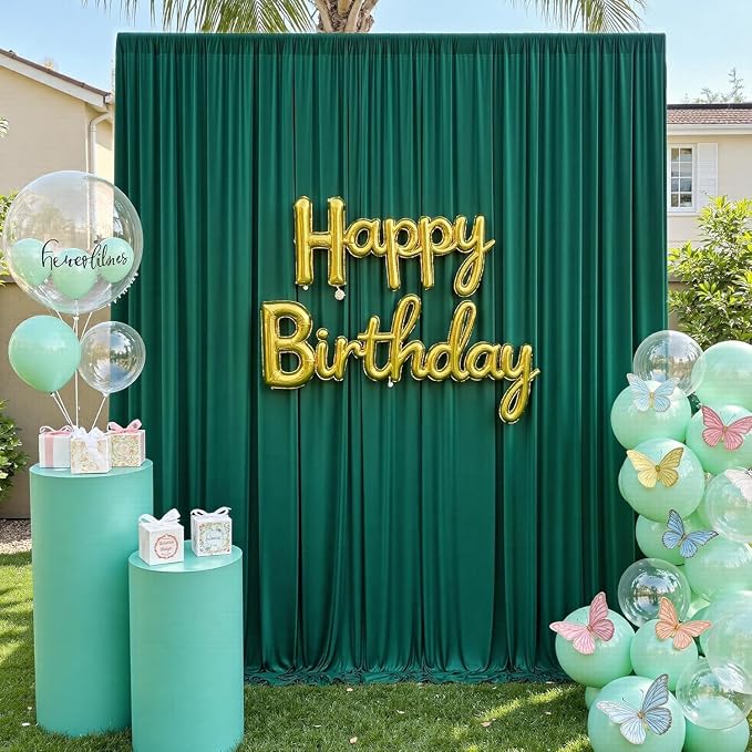 20x12 ft Forest Green Backdrop Curtains - Image 8