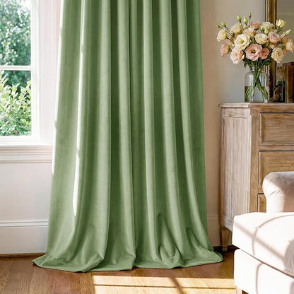 Retro Green Velvet Curtains - Image 7