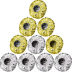12 Pieces Deep Conditioning Caps Aluminum Foil Reusable Hair Processing Hair Coloring Shower Caps for Home Salon Use(12 Inch,Golden, Silvery)