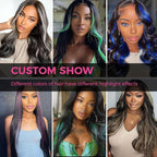 Lashey Green Hair Extensions Real Human Hair 58g 4pcs Straight Seamless Clip in Hair Extensions Human Hair for Black Girls 24 Inch Highlight Colored Clip ins