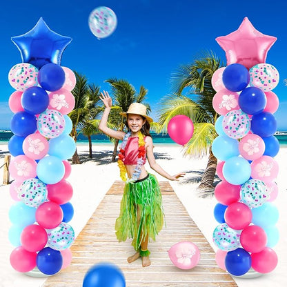 Seematn 2 Sets Pastel Blue and Pink Balloon Column Stand Kit - Image 4