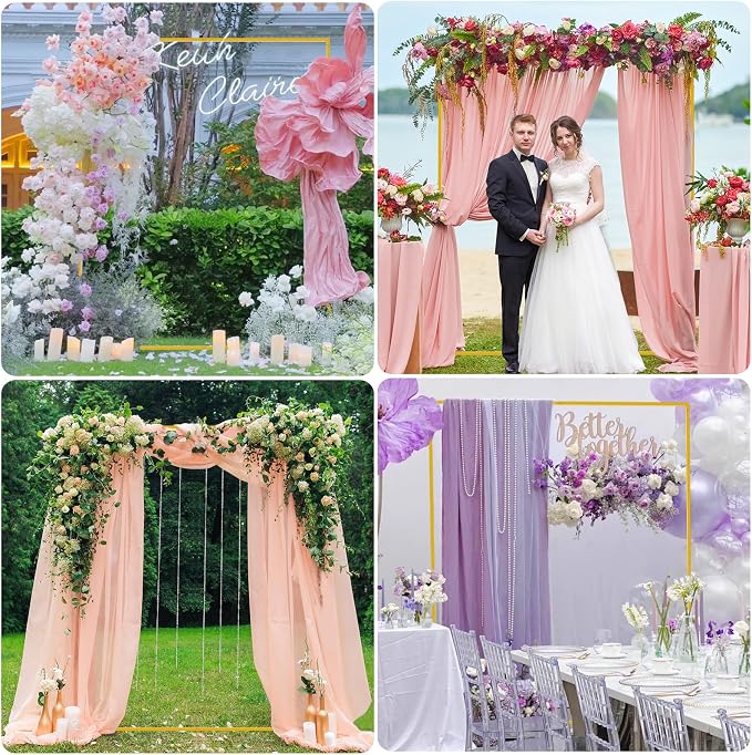 Asee'm 6.6FTx5.2FT Gold Wedding Arch Backdrop Stand Square Metal | Rectangular - Image 6