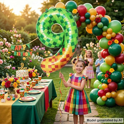40 Inch Pixelated Foil Number 9 Balloon - Image 7