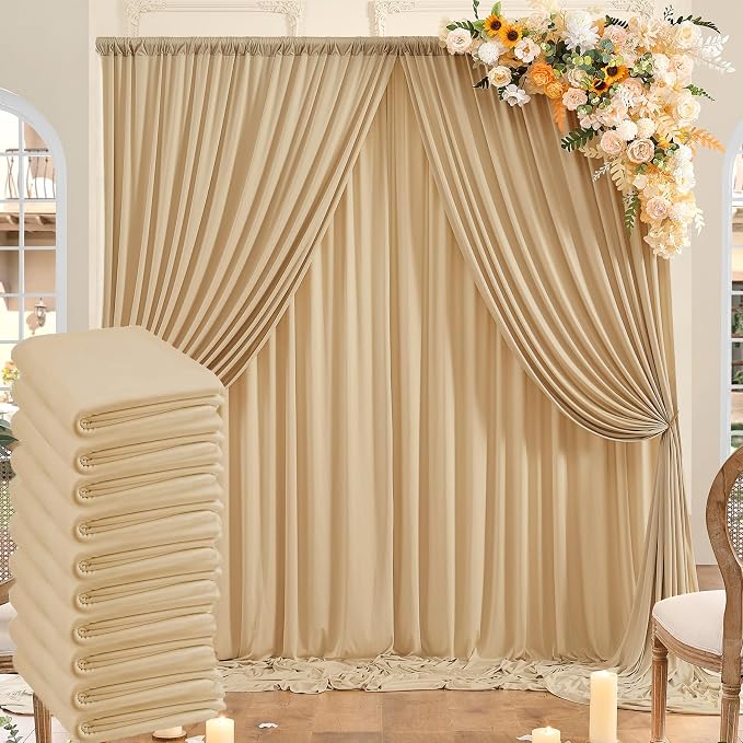 50ftx10ft Wrinkle Free Champagne Backdrop Curtains by ENJOYYOURPARTY