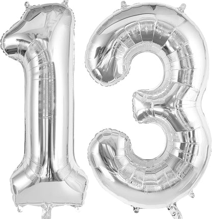 13 Balloon Numbers, Large 13 or 31 Foil Balloons, Big Number Balloon 40 Inch by TOTAFAM