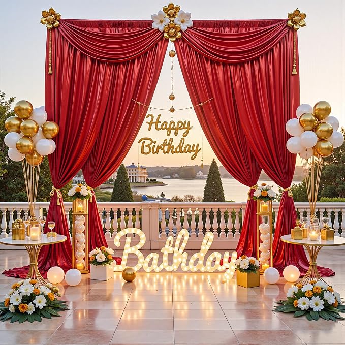 20x10FT Red Sequin Backdrop Curtain - Image 3