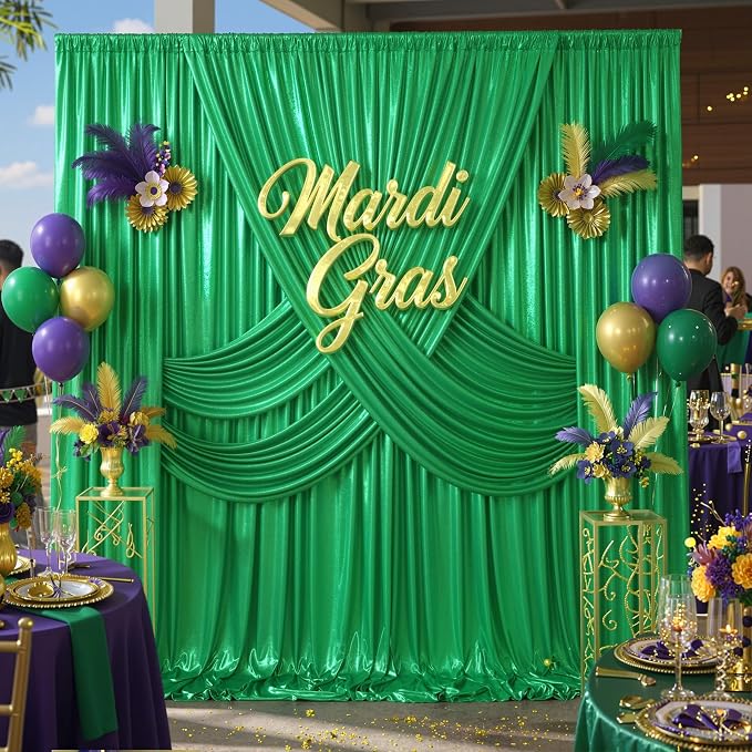 10ftx10ft Green Sequin Backdrop Curtain - Image 7