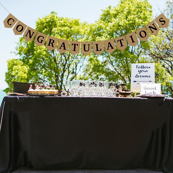 Congratulations Burlap Banner - Image 4