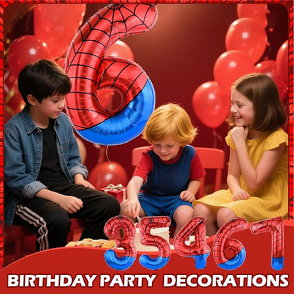 40 Inch Vibrant Spider-Themed Number Foil Balloons - Image 6