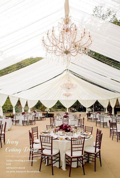 6 Panels Ivory Ceiling Drapes for Wedding Ceiling Drapes 5ftx15ft Wedding Arch - Image 5