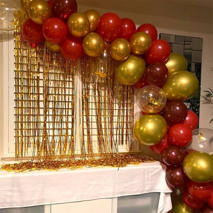 60 Pieces Balloons Red and Gold, 12 Inch Ruby Red Metallic Chrome Gold Pearl - Image 6