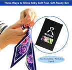 Skinny Scarf 3 Pack for Women – Bag Scarf, Silk Hair Scarves (Original Prints, Premium Twill, 3 Designs)