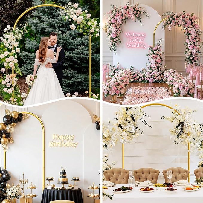 7.2FT Metal Wedding Arch Backdrop Stand, Stable Balloon Arch Frame - Image 7