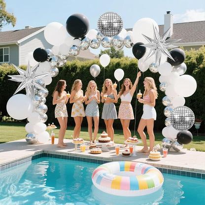 KARLURE Black Silver Balloons Arch Kit Garland - Image 6