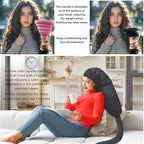 Hooded Hair Dryer for Curly Hair, Large Adjustable Blow Dryer Cap, Portable Hair Dryer Bonnet Attachment, Soft Diffuser for Fast Drying & Deep Conditioning, Headband Integrated Design (black)