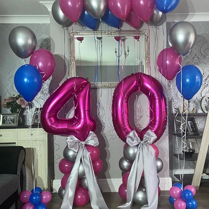 40 Inch Hot Pink 30 Number Balloons Giant Jumbo Huge 30 Foil Mylar Helium - Image 4