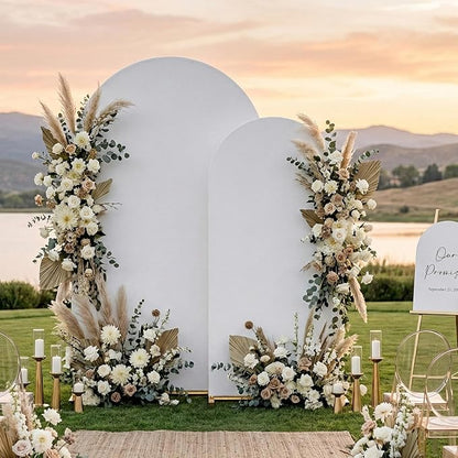 Arch Backdrop Stand with Cover Set, 6FT Gold Metal Wedding Arch by CLUDPARK