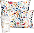 2 Pack Mulberry Silk Pillowcase for Hair and Skin - King Size 20 x 36 Inches with Hidden Zipper Watercolor Flower 19 Momme Soft Sleeping Silk Pillow Case for Women, Moms