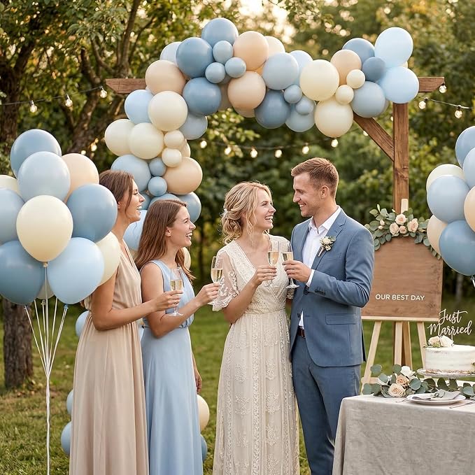 Dusty Blue Nude Beige Balloons, 12 Inch Beige Blue Blush Brown Cream Sand White - Image 5