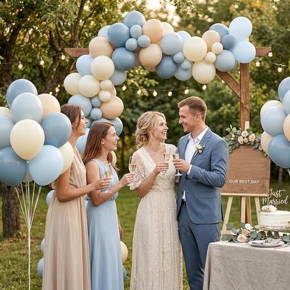 Dusty Blue Nude Beige Balloons, 12 Inch Beige Blue Blush Brown Cream Sand White - Image 5
