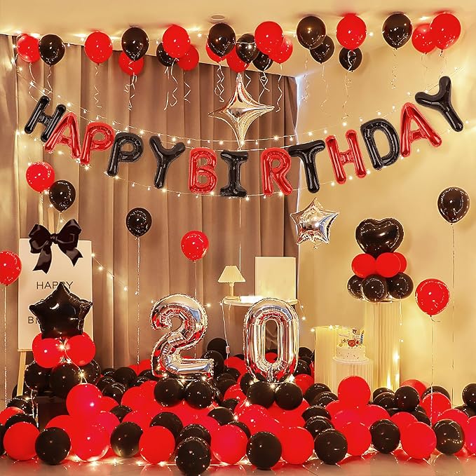 CANREVEL Happy Birthday Banner Decorations + Sign Balloons, - Image 4