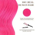 GOO GOO Tape in Hair Extensions Human Hair, Pink, 20inch 30g 10pcs, Colored Tape ins Human Hair Extensions, Silky&Soft Invisible Tape Ins, Hair Highlighted for Party