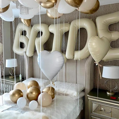 BRIDE Balloons Bachelorette Party Decorations, 16 inch Cream Beige Bride Letter - Image 8