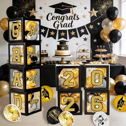 Black and Gold Graduation Decorations 2026 - Image 6