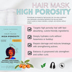 Ethnic Gals High Porosity Hair Mask - Deep Moisture & Repair Treatment for Curly, Coily, Dry Hair with Shea Butter & Argan Oil, Restores Softness & Shine, 9.5 fl oz (280ml)