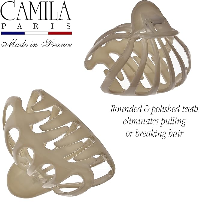 Camila Paris CP3537 French Octopus Hair Clip, Large Hair Clips for Thick Hair, Big Hair Claw Clip for Long Hair, Durable Girls Hair Clips for Women for Wavy Hair, Strong No-Slip Grip. Made in France