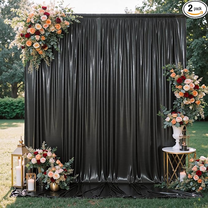 10x10FT Black Sequin Backdrop Curtain by Unknown