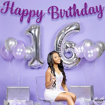 KatchOn Purple Happy Birthday Banner 10 Ft - Image 4