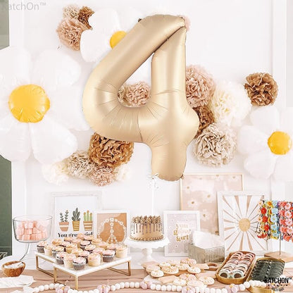 KatchOn Caramel 4 Balloon Number 40 Inch | Neutral Number 4 Balloon - Image 6