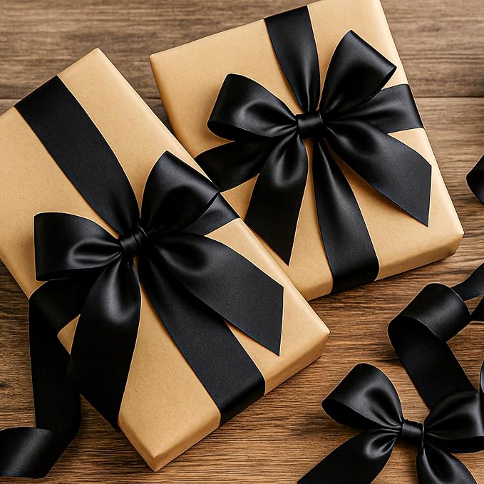 30Yards 1 1/2In Black Satin Ribbon - Image 5