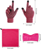 SATINIOR 6 Pieces Ear Warmer Headband Warmer Face Mask Fleece Neck Gaiter Touch Screen Winter Knit Gloves for Men and Women