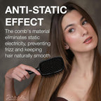 Janeke Superbrush Detangling Brush for Soft Smoothing Hair Brushing with Anti-Static Bristles - Vented Wet Hair Brush for Blow Drying Use - Perfect for Curly, Thick, Wavy, Fine Hair Types (Black)