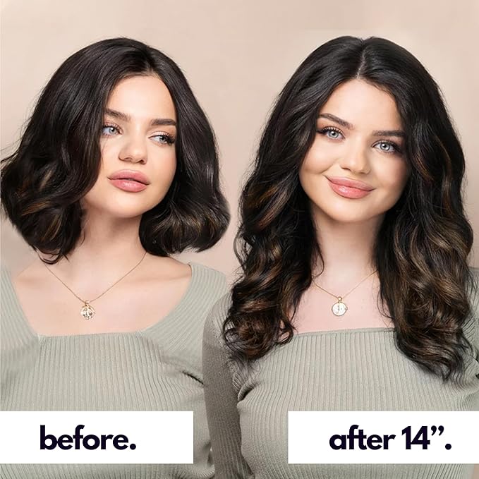 Irresistible Me Real Human Hair Extensions Clip Ins – 100% Human Hair Clip In Extensions for Length & Volume – Invisible Extension – Heat Resistant & Dyeable – Mocha Balayage, 14 Inches