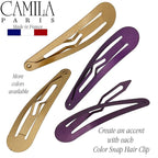 Camila Paris CP1330E French Hair Barrettes Clips, Snap Hair Slides Clic Clac for Women, Styling Girls Side Slide-in Metal Snap Pin Hair Accessories for Women. Strong Hold, No Slip Grip, Made in France