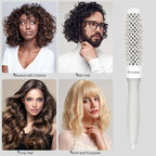Eagle Fortress Round Brush for Blow Out, Thermal Ceramic Hair Brush for Blow Drying with Ionic Bristle for Professional Blowout Brushing - Grey, 43mm
