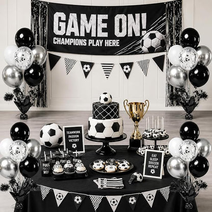 4 Set Black Silver Balloon Centerpieces - Image 8