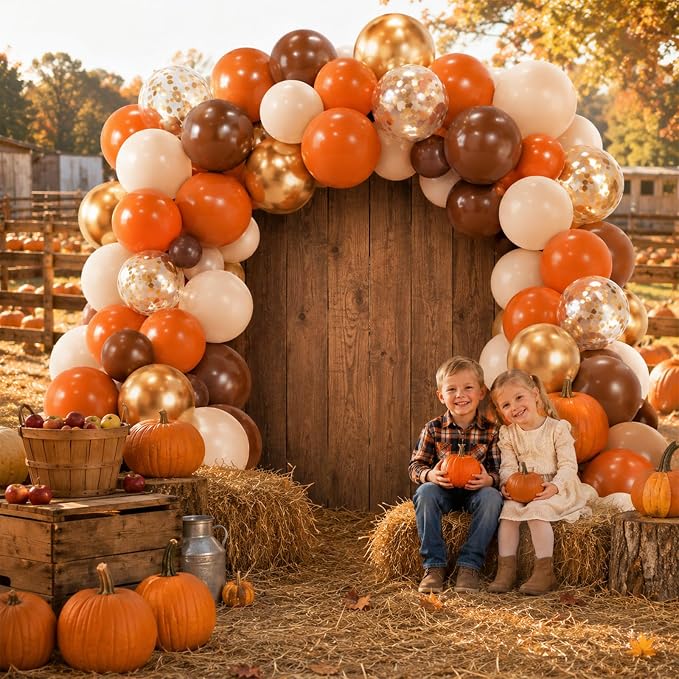 Burnt Orange Brown Balloons, 12 Inch Fall Thanksgiving Autumn Latex Balloon | - Image 4
