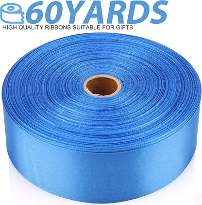 1-1/2 Inch 60 Yards Royal Blue Solid Satin Ribbon - Image 2