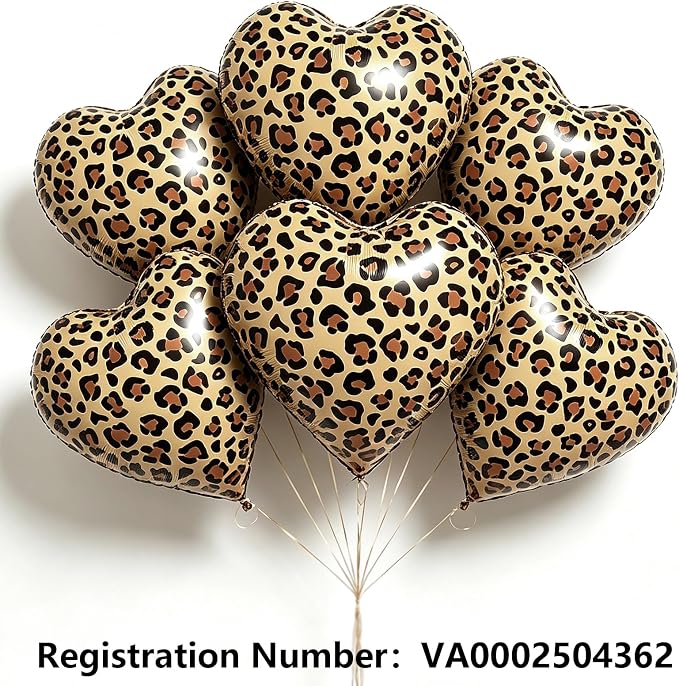 15Pcs Leopard Print Red Black Heart Balloons 18 Inch cheetah Heart Shaped Foil - Image 2